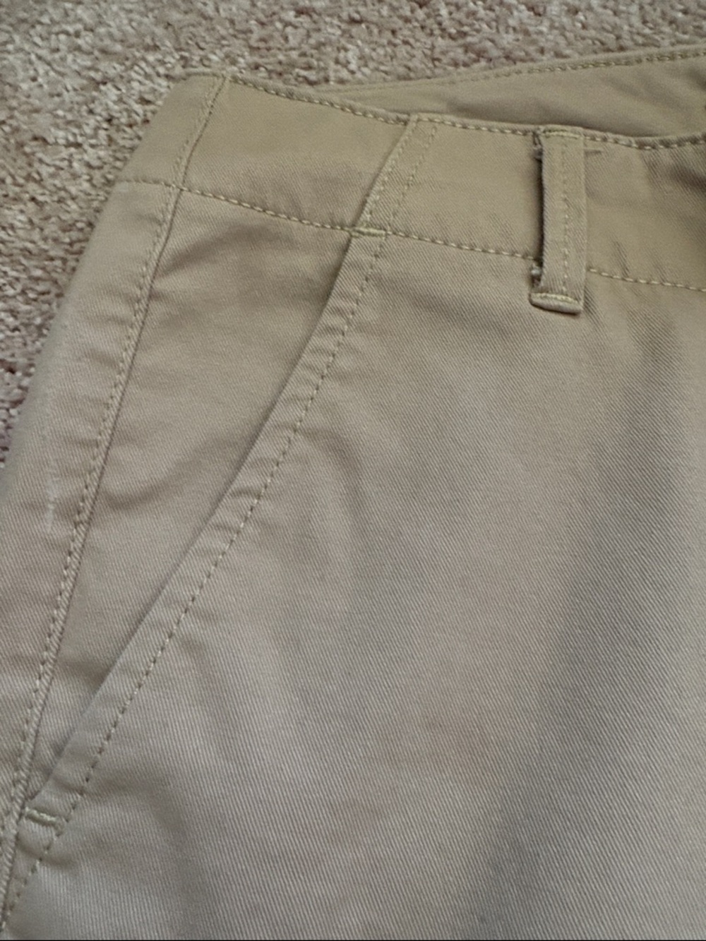 Women’s Monroe Slim Mid Rise Cotton Tan Chino Pants - Casual Straight Fit Tan - Picture 4 of 8